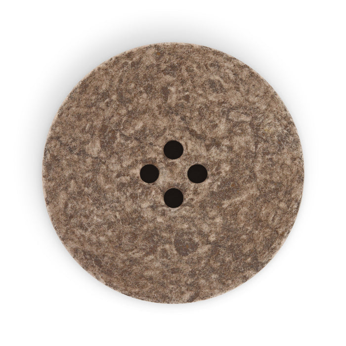 Recycled Cotton Round Stitch Button, 30mm, Dark Brown