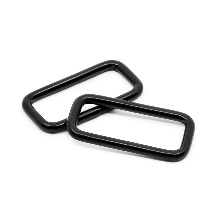 1-1/2" Rectangle Rings, Black, 2 pc