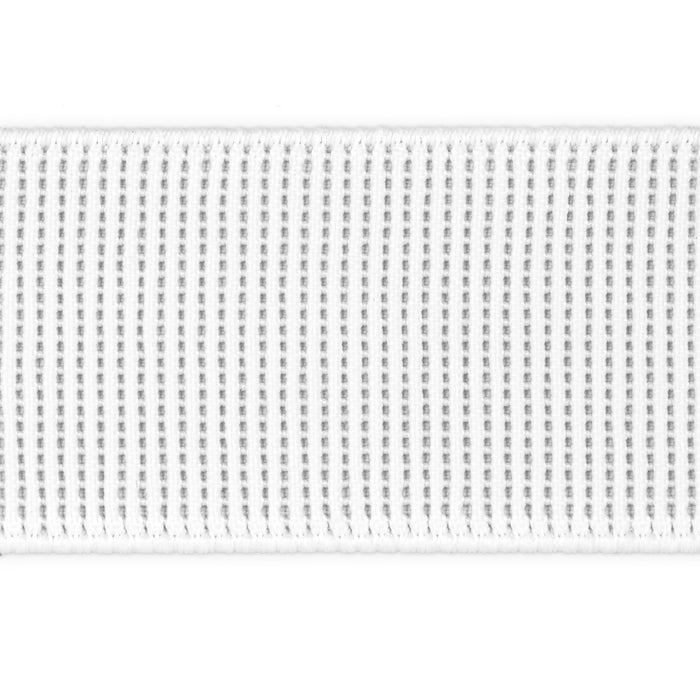 1-1/2" Ribbed Non-Roll Elastic, White, 2-1/2 yd