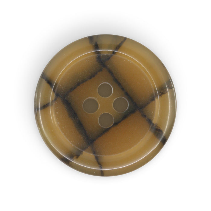 Recycled Polyester Round Button, 23mm, Medium Brown, 2 pc
