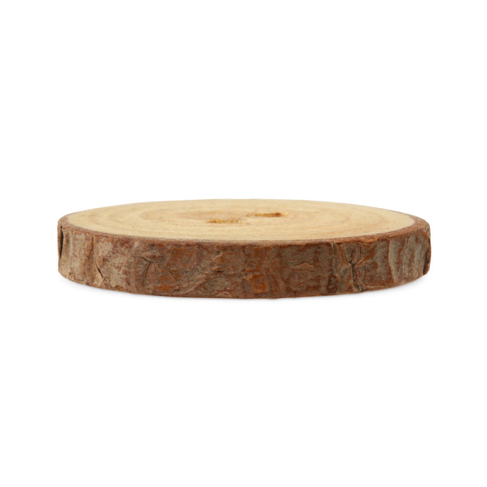 Sustainable Wood Grain Round Button, 30mm, Light Brown