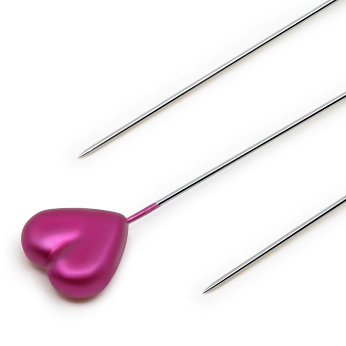 2-1/8" Heart Pearlized Pins, Assorted, 35 pc