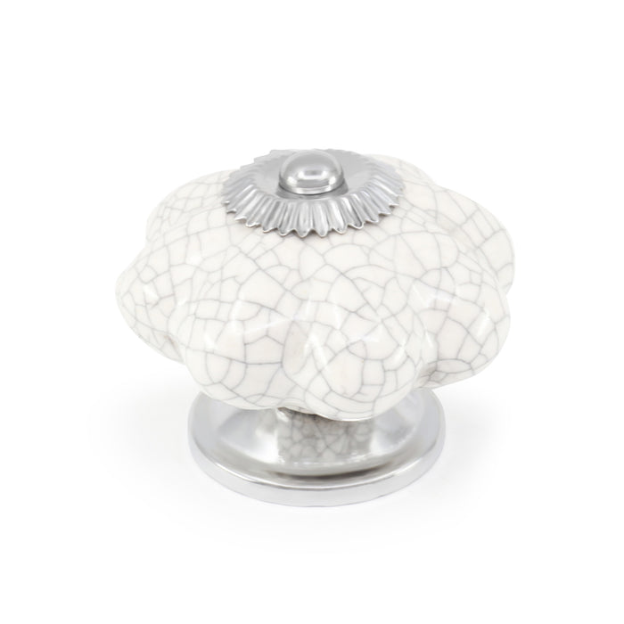 Ceramic Scallop Knob, White