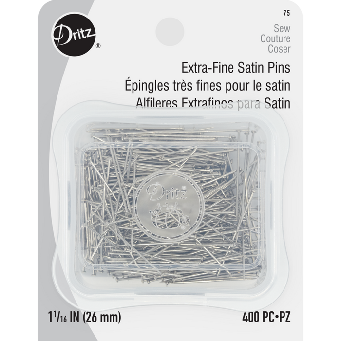 1-1/16" Extra-Fine Satin Pins, Nickel, 400 pc