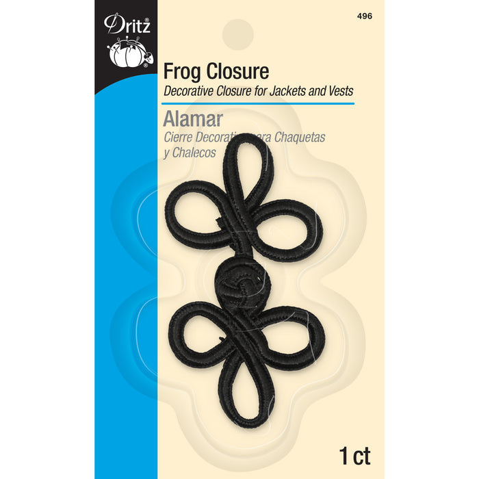 3" Frog Closure Set, Black