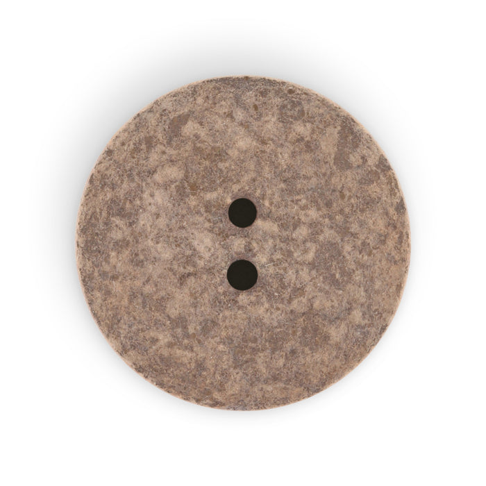 Recycled Cotton Round Button, 23mm, Medium Brown, 2 pc