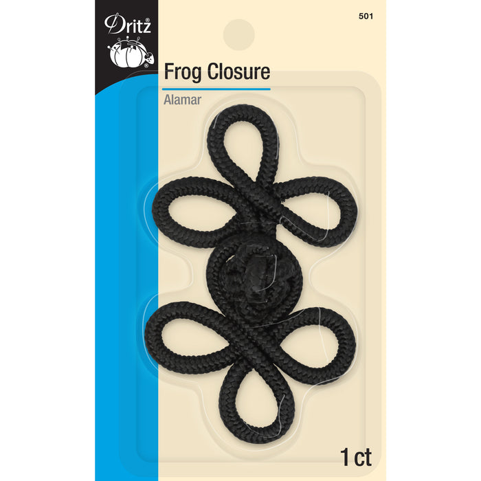 4" Frog Closure Set, Black