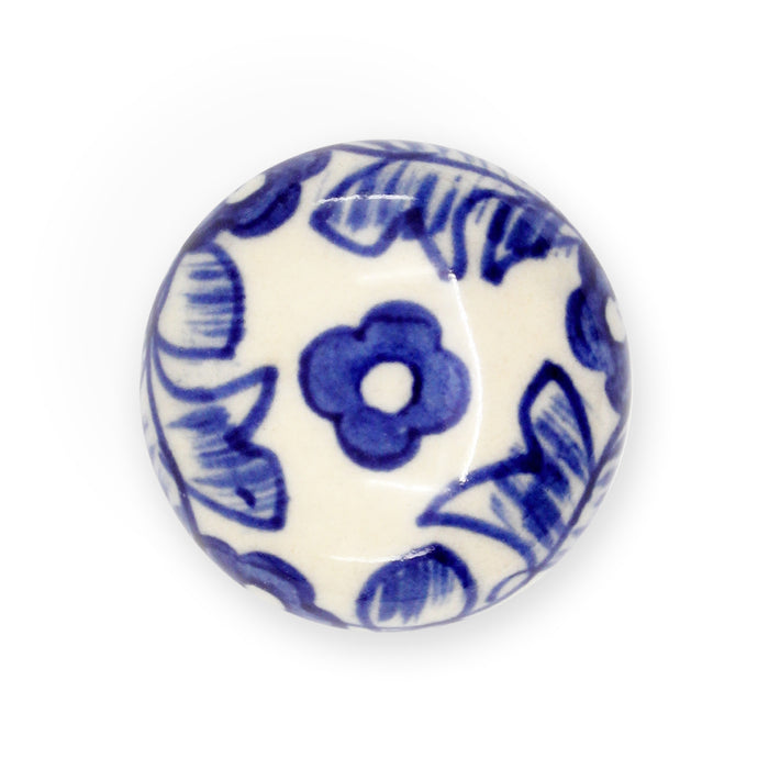 Ceramic Small Delft Ball Knob, Blue & White