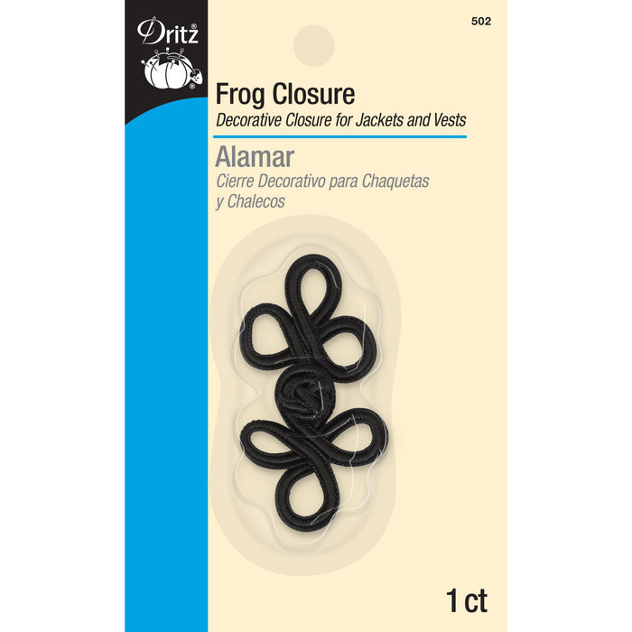 2" Frog Closure Set, Black