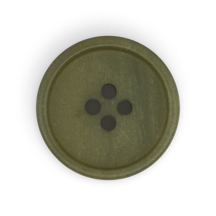 Recycled Paper Round Button, 23mm, Dark Olive, 2 pc