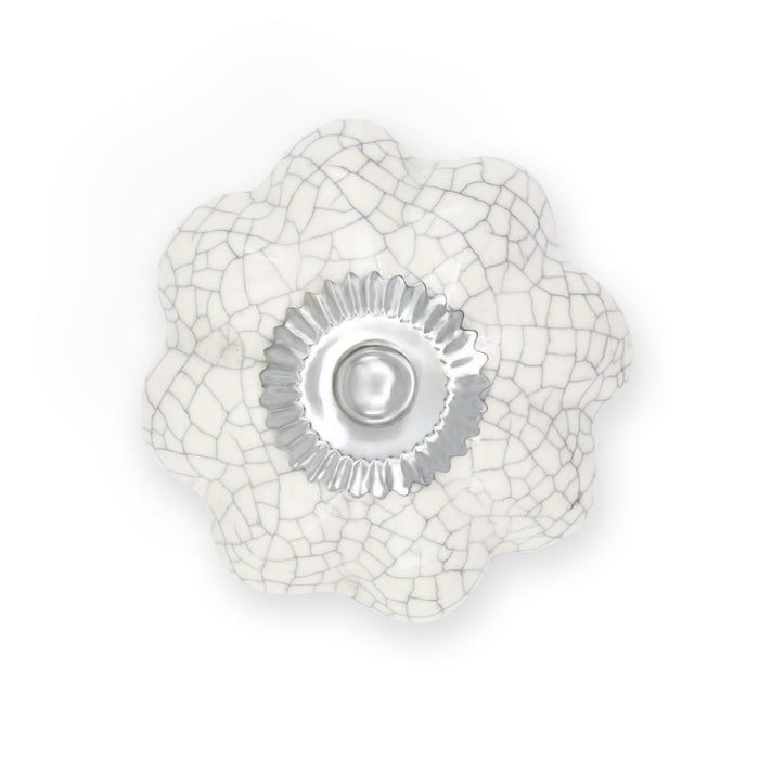 Ceramic Scallop Knob, White