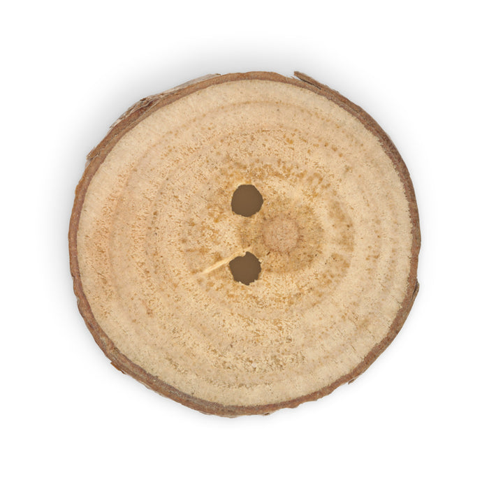 Sustainable Wood Grain Round Button, 30mm, Light Brown