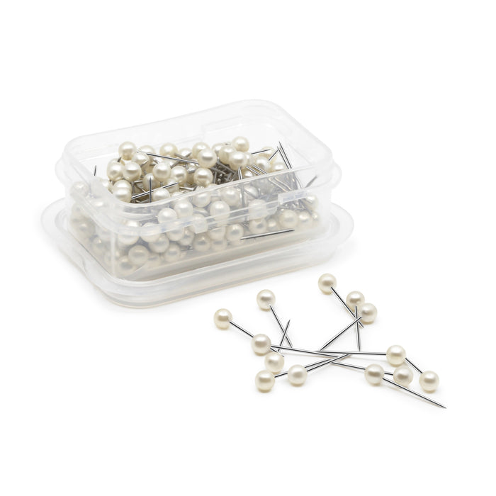 3/4" Petite Pearlized Pins, White, 150 pc