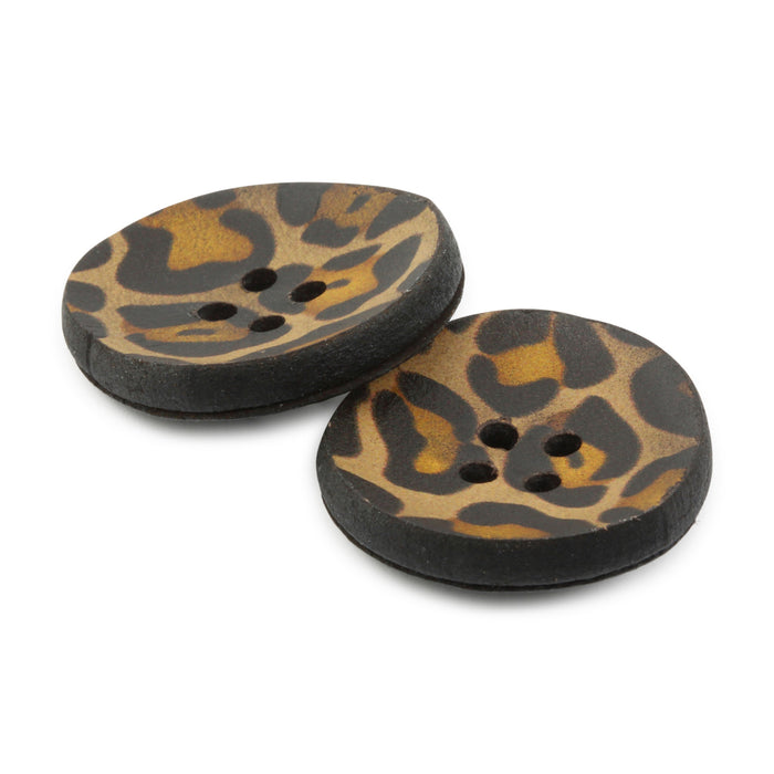 Recycled Printed Leather Button, 23mm, 2 pc