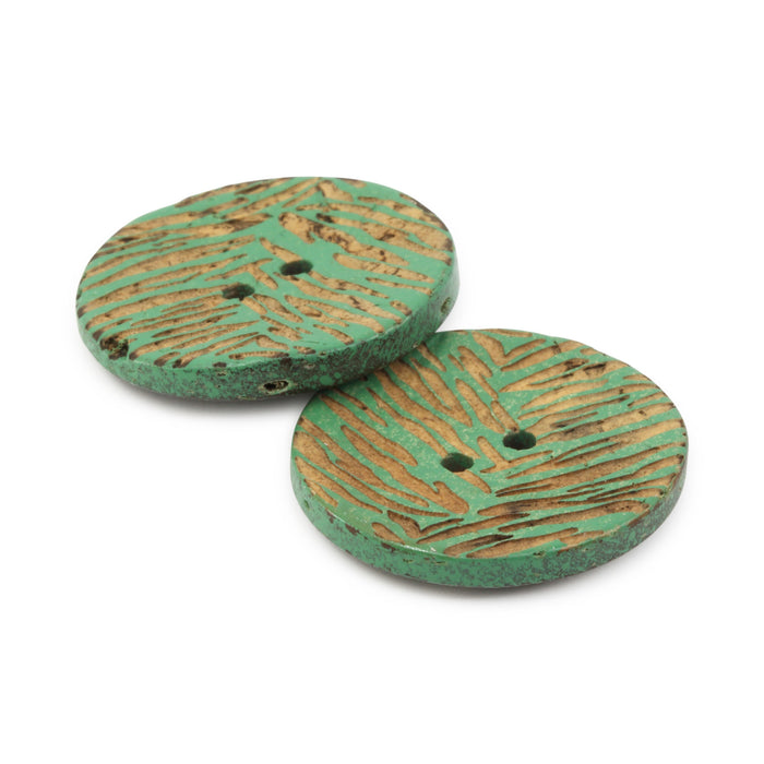 Sustainable Coconut Round Button, 23mm, Dark Green, 2 pc