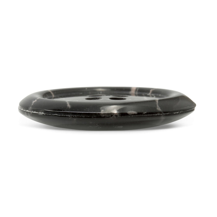 Recycled Polyester Round Button, 28mm, Black