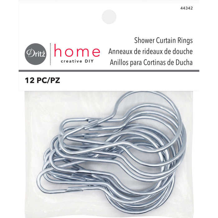 Shower Curtain Rings, Nickel, 12 pc
