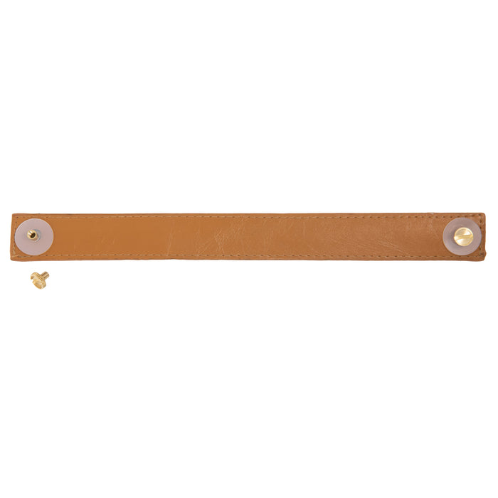 10" Faux Leather Handle Set, Ocher Brown
